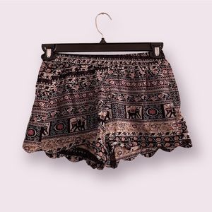Girl Evolution Boho Elephant Pattern Shorts